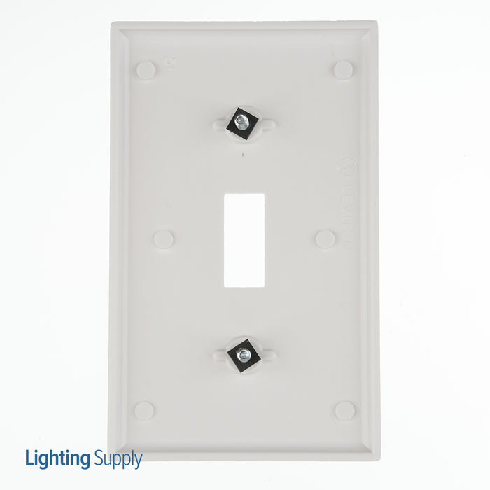 Leviton 1-Gang Toggle Device Switch Wall Plate Standard Size Thermoset Device Mount White (88001)