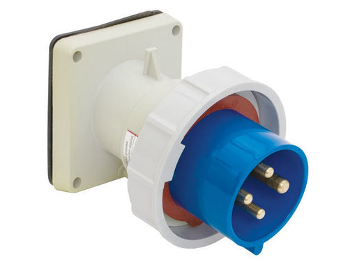 Leviton 100 Amp 250V 2P 3W Inlet North American Pin And Sleeve Inlet Industrial Grade IP67 Watertight Blue (3100B6W)