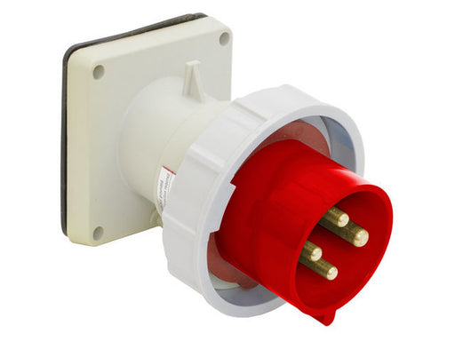 Leviton 100 Amp 277/480V 3-Phase WYE 4P 5W Inlet North American Pin And Sleeve Inlet Industrial Grade IP67 Watertight Red (5100B7W)