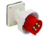 Leviton 100 Amp 480V 2P 3W Inlet North American Pin And Sleeve Inlet Industrial Grade IP67 Watertight Red (3100B7W)