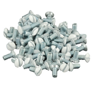 Leviton 5/16 Inch Long 6-32 Thread Oval Head Milled Slot Replacement Wall Plate Screws White (88400-PRT)