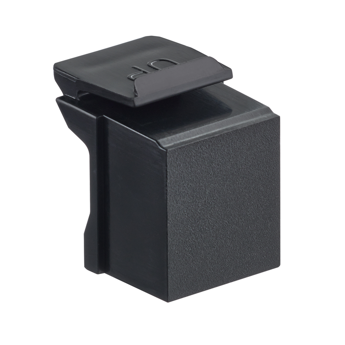 Leviton Blank QuickPort Insert Black Blank QuickPort Inserts Are Designed To Secure Unused QuickPort Openings Black Pack Of 10 (41084-BE)