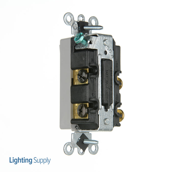 Leviton 15 Amp 120/277V Decora Rocker 4-Way AC Quiet Switch Residential Grade Grounding QuickWire Push-In And Side Wired Gray (5604-2GY)