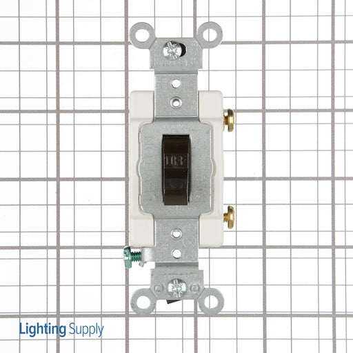Leviton 15 Amp 120/277V Toggle Single-Pole AC Quiet Switch Commercial Spec Grade Grounding Back And Side Wired Brown (CSB1-15)