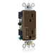 Leviton Decora Plus Duplex Receptacle Outlet Heavy-Duty Industrial Spec Grade Split-Circuit One Outlet Marked Controlled 15 Amp 125V Back Or Side Wire Brown (TDR15-S1)
