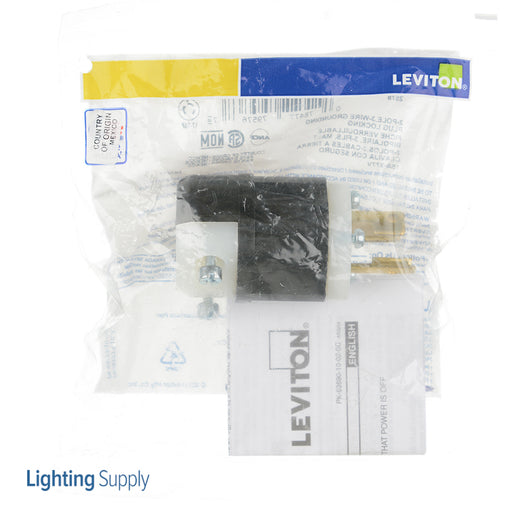 Leviton 15 Amp 277V NEMA L7-15P 2P 3W Locking Plug Industrial Grade Grounding Black-White (4770-C)