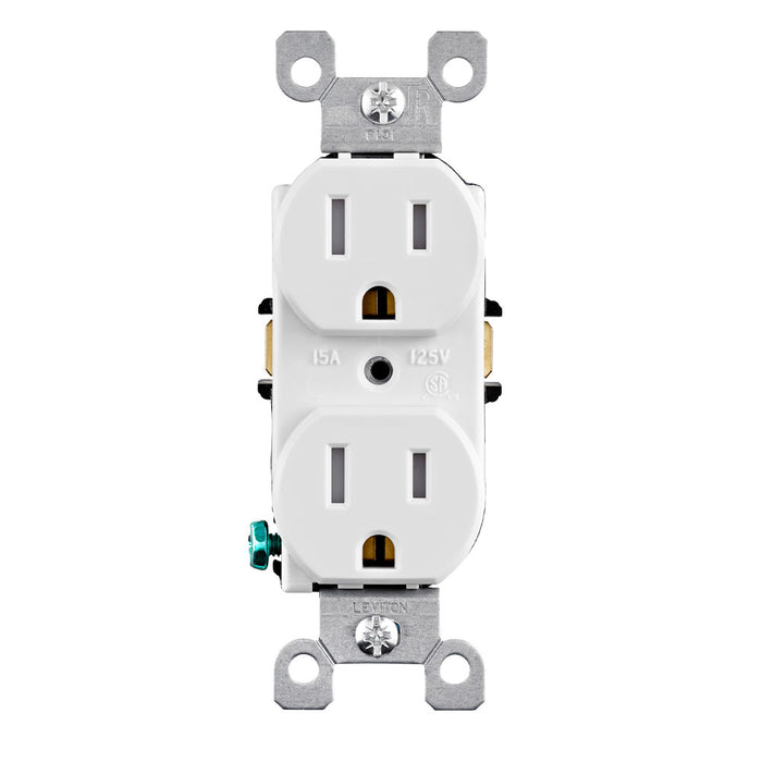 Leviton Isolated Ground Duplex Receptacle Outlet Heavy-Duty Industrial Spec Grade Tamper-Resistant 15 Amp 125V Back Or Side Wire Blue (T5262-IGB)