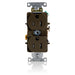 Leviton Duplex Receptacle Outlet Heavy-Duty Industrial Spec Grade Tamper-Resistant Smooth Face 15 Amp 125V Back Or Side Wire Brown (T5262)
