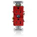 Leviton Duplex Receptacle Outlet Heavy-Duty Industrial Spec Grade Tamper-Resistant Smooth Face 15 Amp 125V Back Or Side Wire Red (T5262-R)