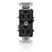 Leviton Duplex Receptacle Outlet Heavy-Duty Hospital Grade Indented Face 15 Amp 125V Back Or Side Wire NEMA 5-15R 2-Pole 3-Wire Black (C8200-E)