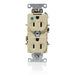 Leviton Duplex Receptacle Outlet Heavy-Duty Hospital Grade Indented Face 15 Amp 125V Back Or Side Wire NEMA 5-15R 2-Pole 3-Wire Ivory (C8200-I)