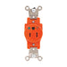 Leviton Isolated Ground Single Receptacle Outlet Heavy-Duty Industrial Spec Grade Smooth Face 15 Amp 125V Back Or Side Wire Orange (5261-IG)