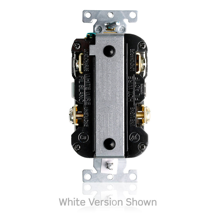 Leviton SmartlockPro Self-Test GFCI Duplex Receptacle Outlet Extra Heavy-Duty Industrial 15A 125V Back Or Side Wire Light Almond (G5262-T)