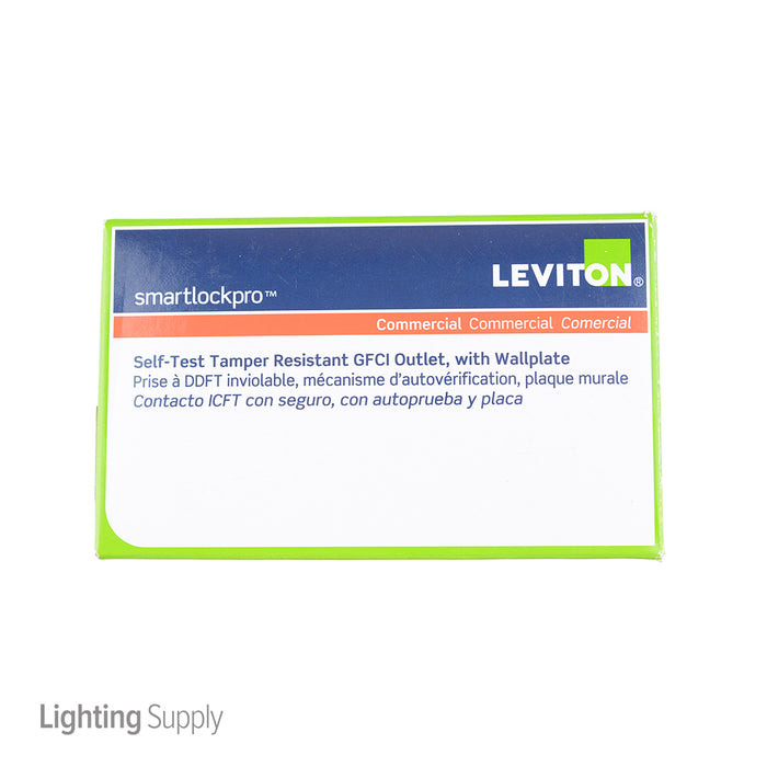 Leviton 15 Amp 125V Receptacle/Outlet 20 Amp Feed-Through Tamper-Resistant Self-Test SmartlockPro GFCI Monochromatic Back And Side Wired Gray (GFTR1-GY)