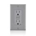 Leviton 15 Amp 125V Receptacle/Outlet 20 Amp Feed-Through Tamper-Resistant Self-Test SmartlockPro GFCI Monochromatic Back And Side Wired Gray (GFTR1-GY)