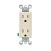 Leviton 15 Amp 125V NEMA 5-15R Pole 2 3-Wire Tamper-Resistant Decora Duplex Receptacle/Outlet QuickWire Push-In And Side-Wired Light Almond (T5325-T)