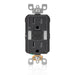 Leviton 15 Amp 125V Receptacle/Outlet 20 Amp Feed-Through Tamper-Resistant Self-Test SmartlockPro Slim Guide Light GFCI Monochromatic Black (GFNL1-E)