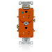 Leviton Isolated Ground Duplex Receptacle Outlet Heavy-Duty Hospital Grade Tamper-Resistant Smooth Face 15A 125V Back Or Side Wire Orange (T8200-IG)