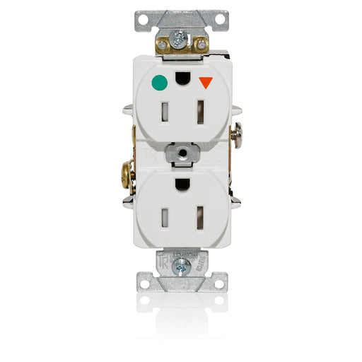 Leviton Isolated Ground Duplex Receptacle Outlet Heavy-Duty Hospital Grade Tamper-Resistant Smooth Face 15A 125V Back Or Side Wire White (T8200-IGW)