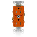 Leviton Isolated Ground Duplex Receptacle Outlet Heavy-Duty Industrial Spec Grade Tamper-Resistant 15 Amp 125V Back Or Side Wire Orange (T5262-IG)
