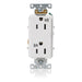 Leviton Decora Plus Duplex Receptacle Outlet Heavy-Duty Industrial Spec Grade Weather-Resistant Smooth Face 15 Amp 125V White (WDR15-W)