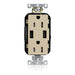 Leviton 15A Lev-Lok USB Tamper-Resistant Outlet Type A-A Ivory (M56AA-I)