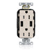 Leviton 15A Lev-Lok USB Tamper-Resistant Outlet Type A-A Light Almond (M56AA-T)