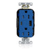 Leviton 15A Lev-Lok USB Tamper-Resistant Outlet Type A-C Blue (M56AC-B)
