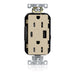 Leviton 15A Lev-Lok USB Tamper-Resistant Outlet Type A-C Ivory (M56AC-I)