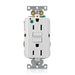 Leviton SmartlockPro GFCI Duplex Receptacle Outlet Extra Heavy-Duty Hospital Grade With Wall Plate Power Indication 15A 20A Feed-Through 125V White (GFNT1-HFW)