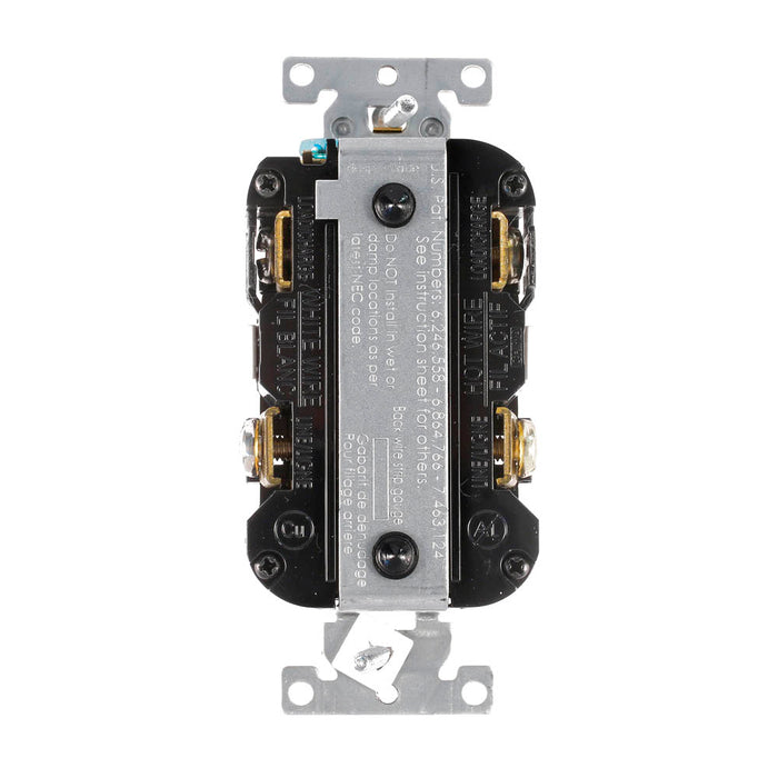 Leviton SmartlockPro GFCI Duplex Receptacle Outlet Extra Heavy-Duty Hospital Grade With Wall Plate Power Indication 15A 20A Feed-Through 125V White (GFNT1-HFW)