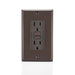 Leviton 15 Amp 125V Receptacle/Outlet 20 Amp Feed-Through Self-Test SmartlockPro Slim GFCI Monochromatic Back And Side Wired Brown (GFNT1)
