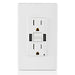 Leviton 15A SmartlockPro GFCI Combination 24W Type A USB In-Wall Charger Outlet (GUSB1-W)