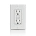 Leviton 15 Amp 125V Receptacle/Outlet 20 Amp Feed-Through Tamper-Resistant AFCI Receptacle/Outlet Monochromatic Back And Side Wired White (AFTR1-W)