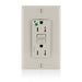 Leviton AFCI Duplex Receptacle Outlet Heavy-Duty Hospital Grade With Wall Plate Tamper-Resistant 15 Amp 20 Amp Feed-Through 125V Light Almond (AFTR1-HGT)