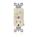 Leviton 15 Amp 120V Tamper-Resistant Duplex Style Single-Pole/5-15R AC Combination Switch Commercial Grade Grounding Side Wired Light Almond (T5225-T)