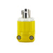 Leviton 15 Amp 250V NEMA L6-15P 2P 3W Locking Plug Industrial Grade Grounding Corrosion-Resistant Yellow-White (45CM-70C)