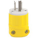 Leviton 15 Amp 125V NEMA 5-15P 2P 3W Plug Straight Blade Industrial Grade Grounding Corrosion Resistant Yellow-White (52CM-66C)