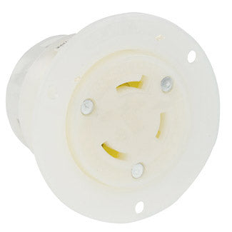 Leviton 15 Amp 250V NEMA L6-15R 2P 3W Flanged Outlet Locking Receptacle Industrial Grade Grounding White (4585-C)