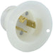 Leviton 15 Amp 277V NEMA L7-15P 2P 3W Flanged Inlet Locking Receptacle Industrial Grade Grounding White (4786-C)