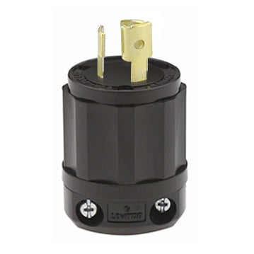 Leviton 15 Amp 125V NEMA L5-15P 2P 3W Locking Plug Industrial Grade Grounding Black (4720-CB)