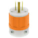 Leviton 15 Amp 125V NEMA 5-15P 2P 3W Plug Straight Blade Industrial Grade Grounding Orange-White (5266-CO)