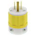 Leviton 15 Amp 125V NEMA 5-15P 2P 3W Plug Straight Blade Industrial Grade Grounding Yellow-White (5266-CY)