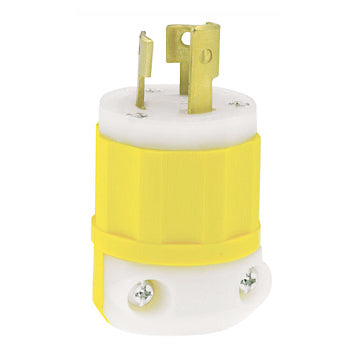 Leviton 15 Amp 277V NEMA L7-15P 2P 3W Locking Plug Industrial Grade Grounding Yellow-White (4770-CY)
