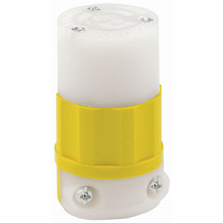 Leviton 15 Amp 277V NEMA L7-15R 2P 3W Locking Connector Industrial Grade Grounding Yellow-White (4779-CY)