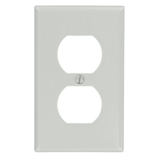 Leviton 1-Gang Duplex Device Receptacle Wall Plate Standard Size Thermoset Device Mount Gray (87003)
