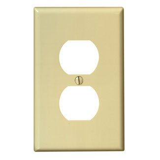 Leviton 1-Gang Duplex Device Receptacle Wall Plate Midway Size Thermoset Device Mount Ivory (80503-I)