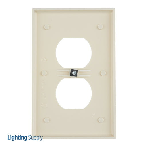 Leviton 1-Gang Duplex Device Receptacle Wall Plate Midway Size Thermoset Device Mount Light Almond (80503-T)