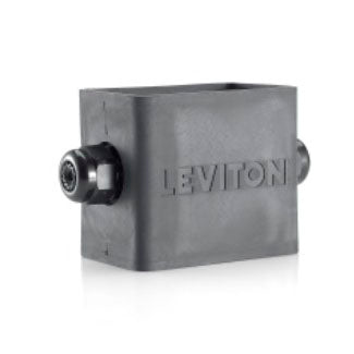 Leviton Portable Outlet Box 1-Gang Standard Depth Feed-Thru Style Cable Diameter 0.230 Inch-0.546 Inch Black (3059F-1E)