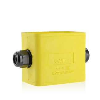Leviton Portable Outlet Box 1-Gang Standard Depth Feed-Thru Style Cable Diameter 0.230 Inch-0.546 Inch Yellow (3059F-1Y)